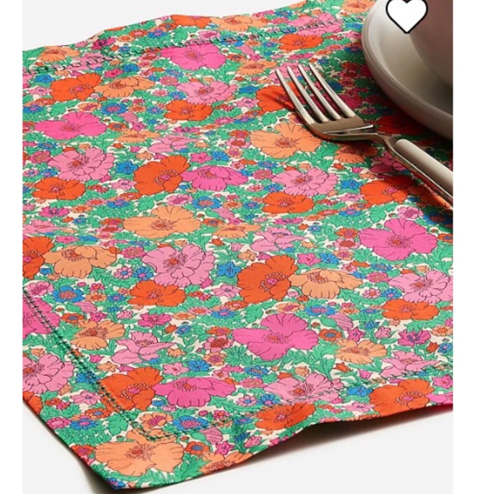 J. CREW Placemats Limited Edition Set Of Four Liberty London Print Fabric NEW